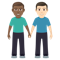Men Holding Hands- Medium-Dark Skin Tone- Light Skin Tone emoji on Emojione